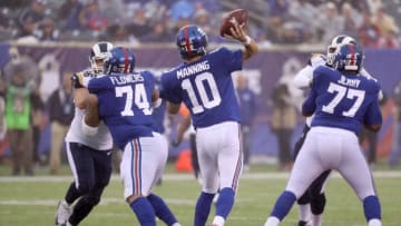 EAST RUTHERFORD, NJ - NOVEMBER 5: Quarterback Eli Manning (Photo by Rob Carr/Getty Images)