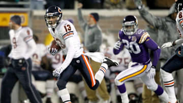 MINNEAPOLIS, MN - DECEMBER 20: Johnny Knox #13 of the Chicago Bears scores a touchdown against the Minnesota Vikings at TCF Bank Stadium on December 20, 2010 in Minneapolis, Minnesota. (Photo by Matthew Stockman/Getty Images)
