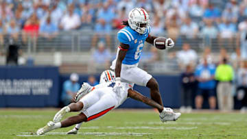 Ole Miss running back Zach Evans suggested that the Lane Kiffin to Auburn football rumors were planted to disrupt the Rebels' success in 2022 (Photo by Justin Ford/Getty Images)