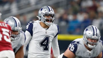 Jan 2, 2022; Arlington, Texas, USA; Dallas Cowboys quarterback Dak Prescott (4) Mandatory Credit: Tim Heitman-USA TODAY Sports