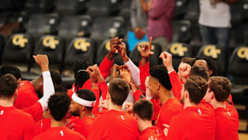 ATLANTA, GA - OCTOBER 12: The Atlanta Hawks huddle up before the game against the Dallas Mavericks on October 12, 2017 at McCamish Pavilion in Atlanta, Georgia. NOTE TO USER: User expressly acknowledges and agrees that, by downloading and/or using this Photograph, user is consenting to the terms and conditions of the Getty Images License Agreement. Mandatory Copyright Notice: Copyright 2017 NBAE (Photo by Scott Cunningham/NBAE via Getty Images)