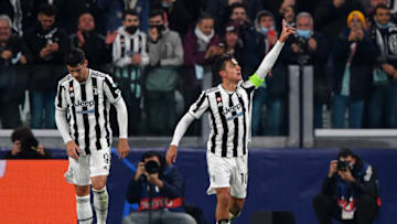 TURIN, ITALY - NOVEMBER 02: Paulo Dybala of Juventus celebrates his goal during the UEFA Champions League group H match between Juventus and Zenit St. Petersburg at Allianz Stadium on November 2, 2021 in Turin, Italy. (Photo by Chris Ricco/Getty Images)
