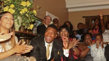 April 30, 2015; Bessemer, AL, USA; Jameis Winston of Florida State is selected as the number 1 pick of the Tampa Bay Buccaneers in the 2015 NFL draft. Mandatory Credit: Marvin Gentry-USA TODAY Sports