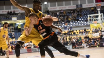 PALA RUFFINI, TURIN, ITALY - 2017/11/15: Dzanan Musa (Cedevita Zagreb) during the Eurocup basketball match: Fiat Torino Auxilium vs Cedevita Zagreb. Torino loses 65-87 at Pala Ruffini in Turin, Italy 15th november 2017. (Photo by Alberto Gandolfo/Pacific Press/LightRocket via Getty Images)