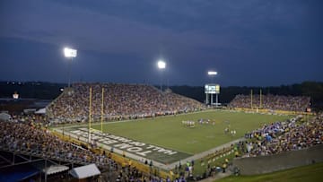 Aug 9, 2015; Canton, OH, USA; A general view of the 2015 Hall of Fame game between the Pittsburgh Steelers and the Minnesota Vikings at Tom Benson Hall of Fame Stadium. Mandatory Credit: Kirby Lee-USA TODAY Sports