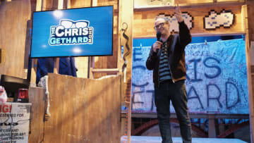 NEW YORK, NY - AUGUST 01: Chris Gethard speaks on stage during truTV's The Chris Gethard Show press event on August 1, 2017 in New York City. 27089_002 (Photo by Jason Kempin/Getty Images for truTV)