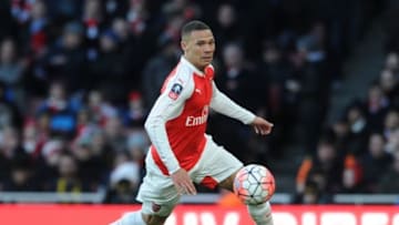 LONDON, ENGLAND - JANUARY 30: Kieran Gibbs of Arsenal during the Emirates FA Cup Fourth Round match between Arsenal and Burnley in the FA Cup 4th round at Emirates Stadium on January 30, 2016 in London, England. (Photo by David Price/Arsenal FC via Getty Images)