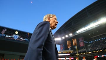 Apr 6, 2015; Phoenix, AZ, USA; MLB former commissioner Bud Selig prior to the Arizona Diamondbacks game against the San Francisco Giants during opening day at Chase Field. Mandatory Credit: Mark J. Rebilas-USA TODAY Sports