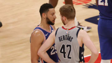 Washington Wizards Ben Simmons Davis Bertans. Mandatory Credit: Geoff Burke-USA TODAY Sports