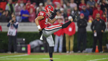 Georgia Bulldogs punter Jake Camarda follows through on a punt. (Mandatory Credit: Dale Zanine-USA TODAY Sports)
