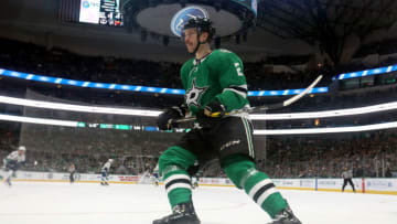 DALLAS, TEXAS - NOVEMBER 19: Jamie Oleksiak #2 of the Dallas Stars in the second period at American Airlines Center on November 19, 2019 in Dallas, Texas. (Photo by Ronald Martinez/Getty Images)