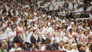 TUSCALOOSA, AL - JANUARY 27: Fans of the Alabama Crimson Tide cheer for their team during their game against the Oklahoma Sooners at Coleman Coliseum on January 27, 2018 in Tuscaloosa, Alabama. (Photo by Michael Chang/Getty Images)