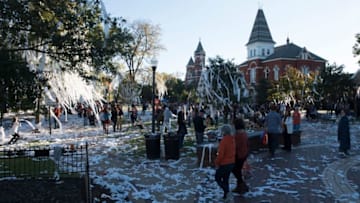 Auburn fans 'roll' the oak trees at Toomer's Corner after Auburn defeated Texas A&M 28-24 in Auburn, Ala. on Saturday, Nov. 3, 2018.Jc Auburnam 77