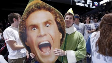 CINCINNATI, OH - FEBRUARY 17: Xavier Musketeers fan holds a cutout of actor Will Ferrell as Elf before a game against the Villanova Wildcats at Cintas Center on February 17, 2018 in Cincinnati, Ohio. Villanova won 95-79. (Photo by Joe Robbins/Getty Images) *** Local Caption ***