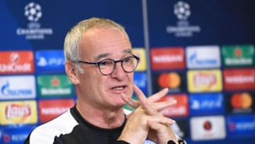 Leicester City's Italian manager Claudio Ranieri addresses a press conference at the Parken stadium in Copenhagen, on November 1, 2016, ahead of their UEFA Champions League group G football match against FC Copenhagen on November 2. / AFP / JONATHAN NACKSTRAND (Photo credit should read JONATHAN NACKSTRAND/AFP/Getty Images)