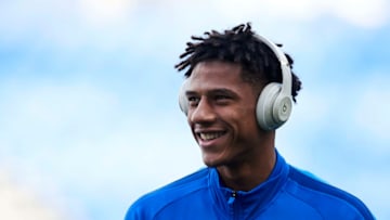 SAN SEBASTIAN, SPAIN - DECEMBER 14: Jean Clair Todibo of FC Barcelona looks on prior to the start the La Liga match between Real Sociedad and FC Barcelona at Estadio Anoeta on December 14, 2019 in San Sebastian, Spain. (Photo by Juan Manuel Serrano Arce/Getty Images)