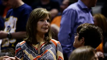 SAN JOSE, CA - MARCH 23: The wife of head coach Jim Boeheim of the Syracuse Orange, Juli Boeheim attends their game against the California Golden Bears during the third round of the 2013 NCAA Men's Basketball Tournament at HP Pavilion on March 23, 2013 in San Jose, California. (Photo by Ezra Shaw/Getty Images)