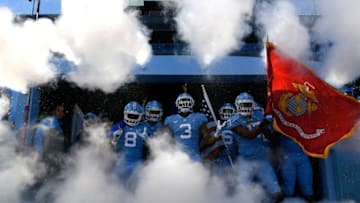 CHAPEL HILL, NORTH CAROLINA - NOVEMBER 17: The North Carolina Tar Heels take the field for their game against the Western Carolina Catamounts at Kenan Stadium on November 17, 2018 in Chapel Hill, North Carolina. (Photo by Grant Halverson/Getty Images)