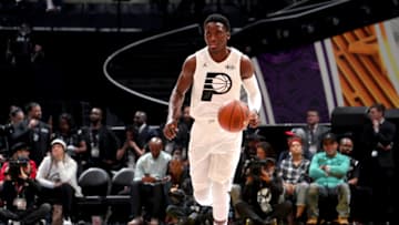 LOS ANGELES, CA - FEBRUARY 18: Victor Oladipo #4 of Team LeBron handles the ball against Team Stephen during the NBA All-Star Game as a part of 2018 NBA All-Star Weekend at STAPLES Center on February 18, 2018 in Los Angeles, California. NOTE TO USER: User expressly acknowledges and agrees that, by downloading and/or using this photograph, user is consenting to the terms and conditions of the Getty Images License Agreement. Mandatory Copyright Notice: Copyright 2018 NBAE (Photo by Nathaniel S. Butler/NBAE via Getty Images)