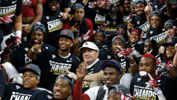 NEW ORLEANS, LA - JANUARY 02: Head coach Bob Stoops of the Oklahoma Sooners celebrates after defeating the Auburn Tigers 35-10 during the Allstate Sugar Bowl at the Mercedes-Benz Superdome on January 2, 2017 in New Orleans, Louisiana. (Photo by Jonathan Bachman/Getty Images)
