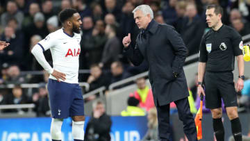 words of wisdom from Jose Mourinho for Tottenham defender Danny Rose during the Premier League match between Tottenham Hotspur and Liverpool at the Tottenham Hotspur Stadium, London on Saturday 11th January 2020. (Photo by Jon Bromley/MI News/NurPhoto via Getty Images)