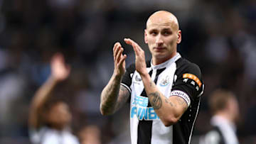 NEWCASTLE UPON TYNE, ENGLAND - APRIL 08: Jonjo Shelvey of Newcastle United applauds the fans after the Premier League match between Newcastle United and Wolverhampton Wanderers at St. James Park on April 08, 2022 in Newcastle upon Tyne, England. (Photo by Naomi Baker/Getty Images)