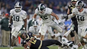 Noah Harvey, Michigan State football (Photo by Adam Hunger/Getty Images)