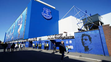 LIVERPOOL, ENGLAND - MAY 19: General view outside of the stadium ahead of the Premier League match between Everton and Wolverhampton Wanderers at Goodison Park on May 19, 2021 in Liverpool, England. A limited number of fans will be allowed into Premier League stadiums as Coronavirus restrictions begin to ease in the UK following the COVID-19 pandemic. (Photo by Jon Super - Pool/Getty Images)