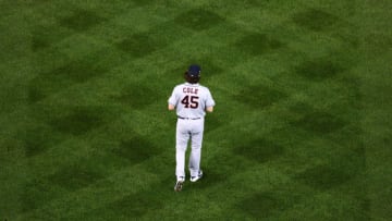 WASHINGTON, DC - OCTOBER 27: Gerrit Cole #45 of the Houston Astros walks back to the mound during Game 5 of the 2019 World Series between the Houston Astros and the Washington Nationals at Nationals Park on Sunday, October 27, 2019 in Washington, District of Columbia. (Photo by Adam Glanzman/MLB Photos via Getty Images)