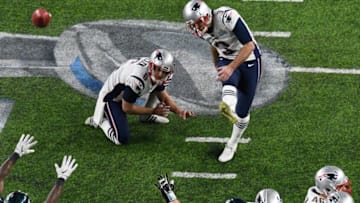 MINNEAPOLIS, MN - FEBRUARY 04: Stephen Gostkowski #3 of the New England Patriots kicks a point after against the Philadelphia Eagles during the third quarter in Super Bowl LII at U.S. Bank Stadium on February 4, 2018 in Minneapolis, Minnesota. (Photo by Hannah Foslien/Getty Images)