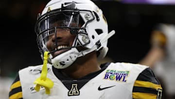 NEW ORLEANS, LOUISIANA - DECEMBER 21: Darrynton Evans #3 of the Appalachian State Mountaineers looks on during the game against the UAB Blazers during the R+L Carriers New Orleans Bowl at Mercedes-Benz Superdome on December 21, 2019 in New Orleans, Louisiana. (Photo by Chris Graythen/Getty Images)
