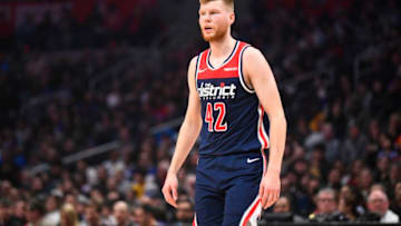 LOS ANGELES, CA - DECEMBER 01: Washington Wizards Forward Davis Bertans (42) looks on during a NBA game between the Washington Wizards and the Los Angeles Clippers on December 1, 2019 at STAPLES Center in Los Angeles, CA. (Photo by Brian Rothmuller/Icon Sportswire via Getty Images)