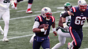 FOXBOROUGH, MA - JANUARY 03: Cam Newton #1 of the New England Patriots. (Photo by Al Pereira/Getty Images)