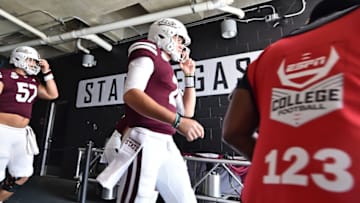 STARKVILLE, MISSISSIPPI - SEPTEMBER 16: Will Rogers #2 of the Mississippi State Bulldogs walks onto the field before the game against the LSU Tigers at Davis Wade Stadium on September 16, 2023 in Starkville, Mississippi. (Photo by Justin Ford/Getty Images)