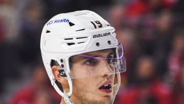 CALGARY, AB - OCTOBER 18: Troy Terry #19 of the Anaheim Ducks in action against the Calgary Flames during an NHL game at Scotiabank Saddledome on October 18, 2021 in Calgary, Alberta, Canada. (Photo by Derek Leung/Getty Images)