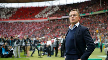 Leipzig's German headcoach Ralf Rangnick attends the German Cup (DFB Pokal) Final football match RB Leipzig v FC Bayern Munich at the Olympic Stadium in Berlin on May 25, 2019. (Photo by Odd ANDERSEN / AFP) / DFB REGULATIONS PROHIBIT ANY USE OF PHOTOGRAPHS AS IMAGE SEQUENCES AND QUASI-VIDEO. (Photo credit should read ODD ANDERSEN/AFP via Getty Images)