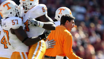 COLUMBIA, SC - OCTOBER 30: Head coach Derek Dooley of the Tennessee Volunteers watches on against the South Carolina Gamecocks during their game at Williams-Brice Stadium on October 30, 2010 in Columbia, South Carolina. (Photo by Streeter Lecka/Getty Images)