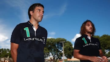 MIAMI, FL - JULY 28: Laureus Academy Members Carles Puyol and Raul Gonzalez visit a Laureus-supported Up2Us Sports project ahead of El Clasico on July 28, 2017 in Miami, Florida. (Photo by Chris Trotman/Getty Images for Laureus)
