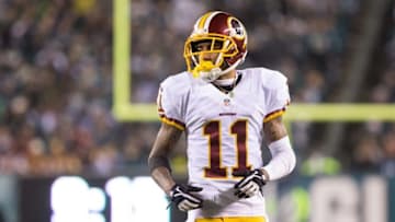 Dec 26, 2015; Philadelphia, PA, USA; Washington Redskins wide receiver DeSean Jackson (11) in a game against the Philadelphia Eagles at Lincoln Financial Field. The Redskins won 38-24. Mandatory Credit: Bill Streicher-USA TODAY Sports