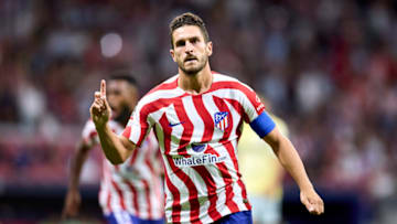 MADRID, SPAIN - SEPTEMBER 07: Jorge Resurreccion 'Koke' of Atletico de Madrid celebrates after scoring his team's first goal celebrates after scoring his team's first goal before the referee calls it off for offside during the UEFA Champions League group B match between Atletico Madrid and FC Porto at Civitas Metropolitano Stadium on September 07, 2022 in Madrid, Spain. (Photo by Ion Alcoba/Quality Sport Images/Getty Images)