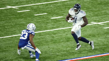 INDIANAPOLIS, INDIANA - NOVEMBER 29: A.J. Brown #11 of the Tennessee Titans (Photo by Andy Lyons/Getty Images)