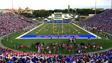 LAWRENCE, KS - SEPTEMBER 12: A general view during the game between the Memphis Tigers and the Kansas Jayhawks at Memorial Stadium on September 12, 2015 in Lawrence, Kansas. (Photo by Jamie Squire/Getty Images)