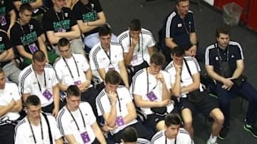 MADRID, SPAIN - MAY 14: Junior Players participants of Adidas Next Generation Tournament attends during the Players Educational Session of Adidas Next Generation Tournament at Barclaycard Center on May 14, 2015 in Madrid, Spain. (Photo by Jose Luis Surralles/EB via Getty Images)