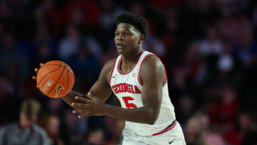 ATHENS, GA - JANUARY 7: Anthony Edwards #5 of the Georgia Bulldogs controls the ball during a game against the Kentucky Wildcats at Stegeman Coliseum on January 7, 2020 in Athens, Georgia. (Photo by Carmen Mandato/Getty Images)