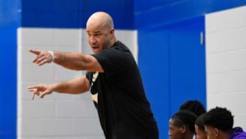 Camden head coach Rick Brunson reacts during a game against Paul VI in Haddonfield, N.J. Tuesday, Feb. 18, 2020. Camden won 76-52.Jl Camden Paul Vi 21820 04