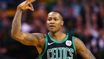 BOSTON, MA - MARCH 31: Terry Rozier reacts to a made three-pointer (Photo by Adam Glanzman/Getty Images)