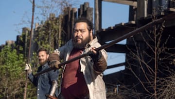 Ross Marquand as Aaron, Cooper Andrews as Jerry-The Walking Dead_Photo Credit: Josh Stringer/AMC