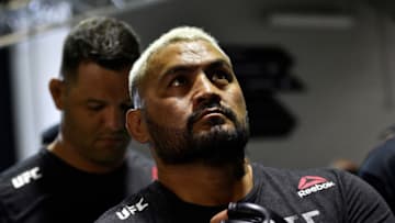 PERTH, AUSTRALIA - FEBRUARY 11: Mark Hunt of New Zealand prepares to enter the Octagon before facing Curtis Blaydes in their heavyweight bout during the UFC 221 event at Perth Arena on February 11, 2018 in Perth, Australia. (Photo by Mike Roach/Zuffa LLC/Zuffa LLC via Getty Images)