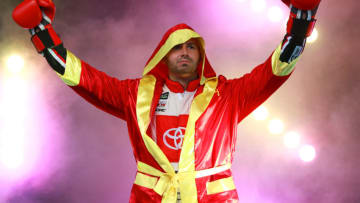 BRISTOL, TENNESSEE - AUGUST 17: Matt DiBenedetto, driver of the #95 Toyota Express Maintenance Toyota, is introduced prior to the Monster Energy NASCAR Cup Series Bass Pro Shops NRA Night Race at Bristol Motor Speedway on August 17, 2019 in Bristol, Tennessee. (Photo by Sean Gardner/Getty Images)
