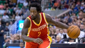 Mar 12, 2015; Salt Lake City, UT, USA; Houston Rockets guard Patrick Beverley (2) dribbles the ball during the first half against the Utah Jazz at EnergySolutions Arena. Mandatory Credit: Russ Isabella-USA TODAY Sports